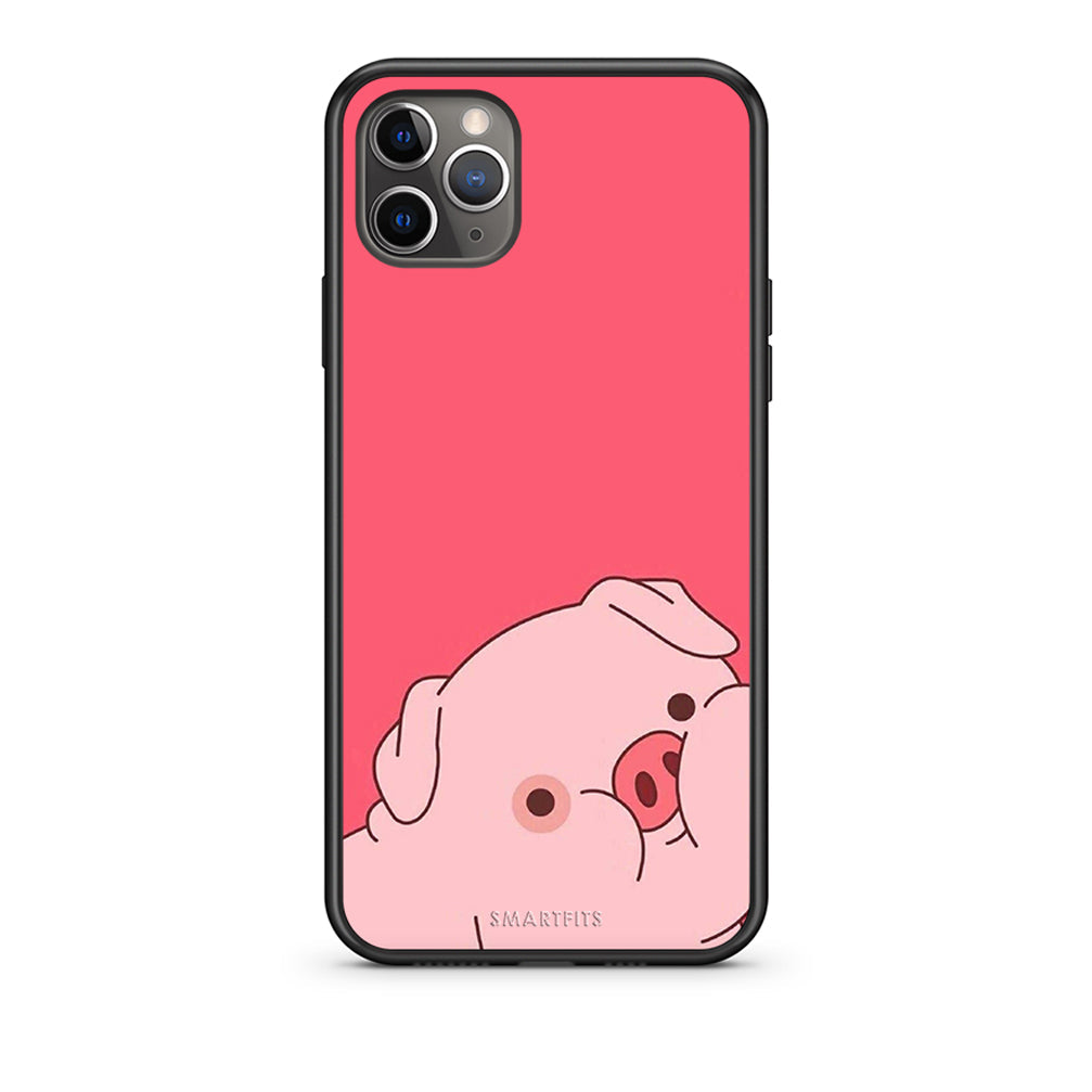 iPhone 11 Pro Max Pig Love 1 Θήκη Αγίου Βαλεντίνου από τη Smartfits με σχέδιο στο πίσω μέρος και μαύρο περίβλημα | Smartphone case with colorful back and black bezels by Smartfits