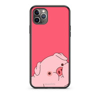 Thumbnail for iPhone 11 Pro Max Pig Love 1 Θήκη Αγίου Βαλεντίνου από τη Smartfits με σχέδιο στο πίσω μέρος και μαύρο περίβλημα | Smartphone case with colorful back and black bezels by Smartfits