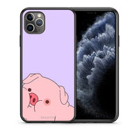 Thumbnail for Θήκη Αγίου Βαλεντίνου iPhone 11 Pro Max Pig Love 2 από τη Smartfits με σχέδιο στο πίσω μέρος και μαύρο περίβλημα | iPhone 11 Pro Max Pig Love 2 case with colorful back and black bezels
