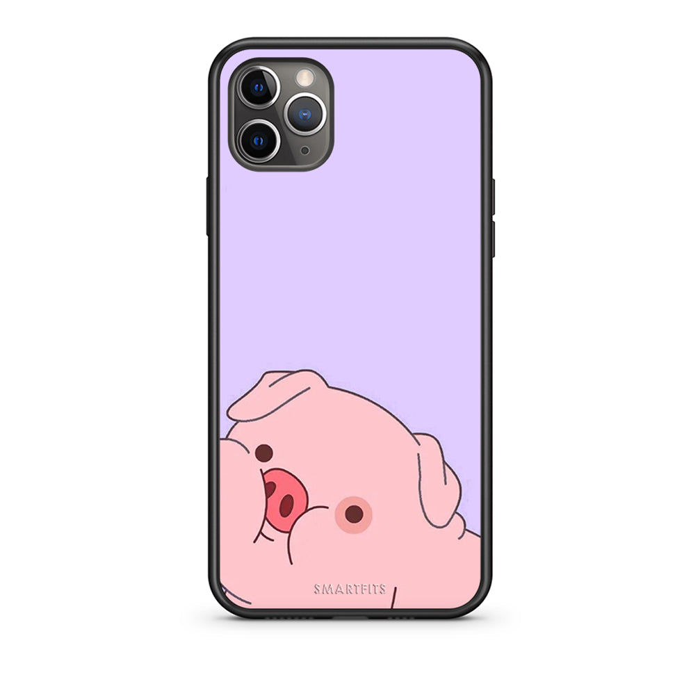 iPhone 11 Pro Pig Love 2 Θήκη Αγίου Βαλεντίνου από τη Smartfits με σχέδιο στο πίσω μέρος και μαύρο περίβλημα | Smartphone case with colorful back and black bezels by Smartfits