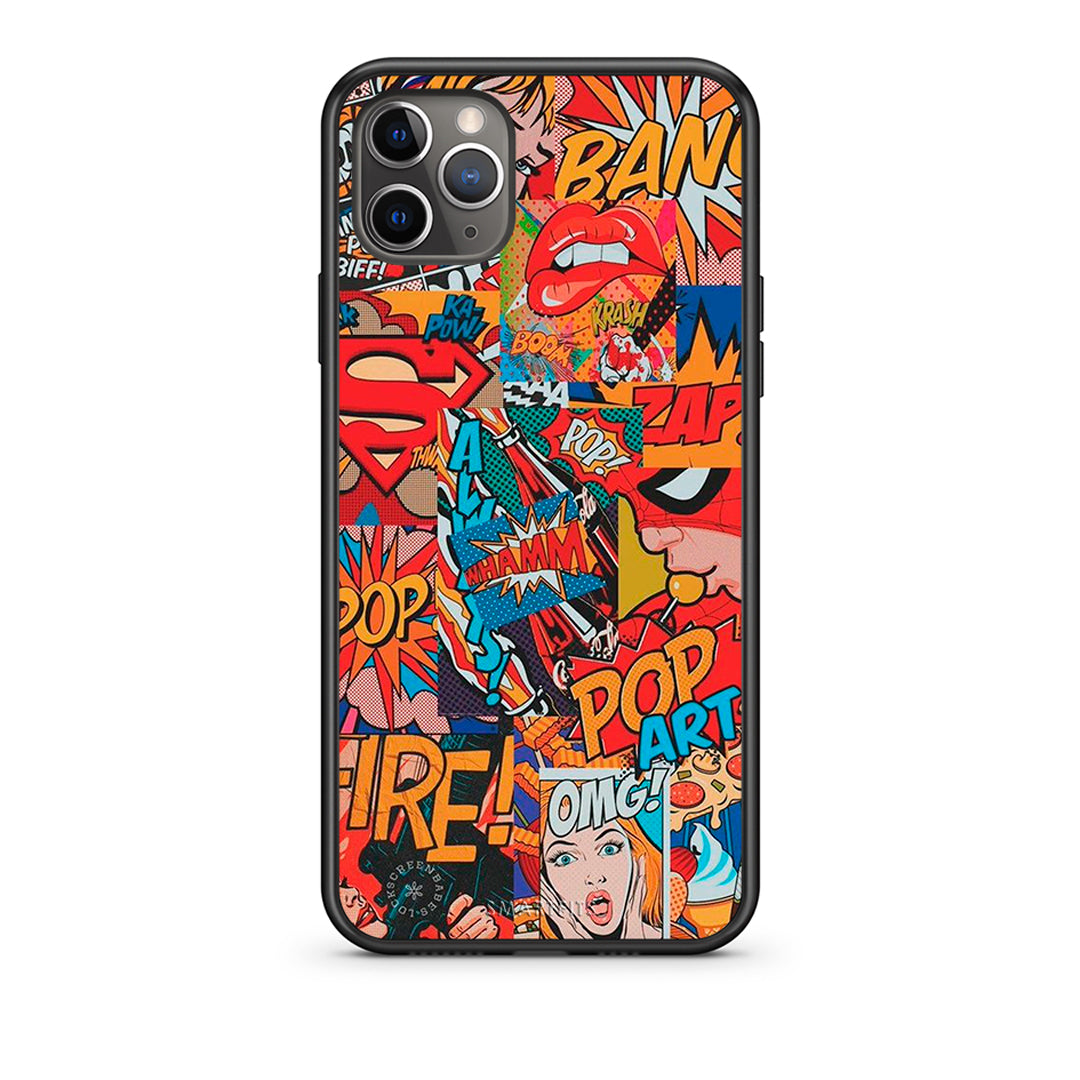 iPhone 11 Pro Max PopArt OMG θήκη από τη Smartfits με σχέδιο στο πίσω μέρος και μαύρο περίβλημα | Smartphone case with colorful back and black bezels by Smartfits