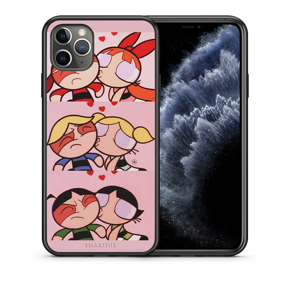 Θήκη Αγίου Βαλεντίνου iPhone 11 Pro Puff Love από τη Smartfits με σχέδιο στο πίσω μέρος και μαύρο περίβλημα | iPhone 11 Pro Puff Love case with colorful back and black bezels