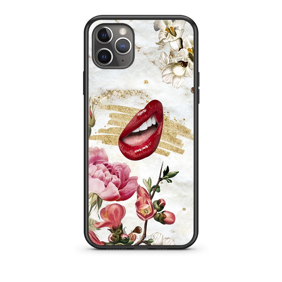 iPhone 11 Pro Max Red Lips θήκη από τη Smartfits με σχέδιο στο πίσω μέρος και μαύρο περίβλημα | Smartphone case with colorful back and black bezels by Smartfits