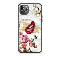 Thumbnail for iPhone 11 Pro Max Red Lips θήκη από τη Smartfits με σχέδιο στο πίσω μέρος και μαύρο περίβλημα | Smartphone case with colorful back and black bezels by Smartfits