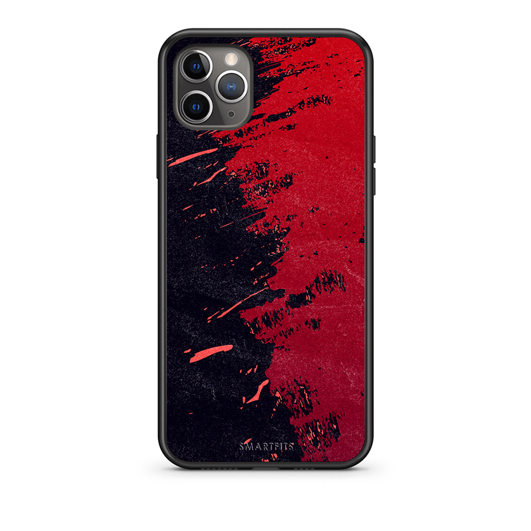 iPhone 11 Pro Max Red Paint Θήκη Αγίου Βαλεντίνου από τη Smartfits με σχέδιο στο πίσω μέρος και μαύρο περίβλημα | Smartphone case with colorful back and black bezels by Smartfits