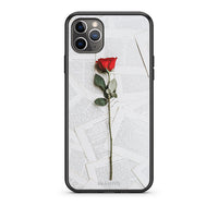 Thumbnail for iPhone 11 Pro Red Rose θήκη από τη Smartfits με σχέδιο στο πίσω μέρος και μαύρο περίβλημα | Smartphone case with colorful back and black bezels by Smartfits