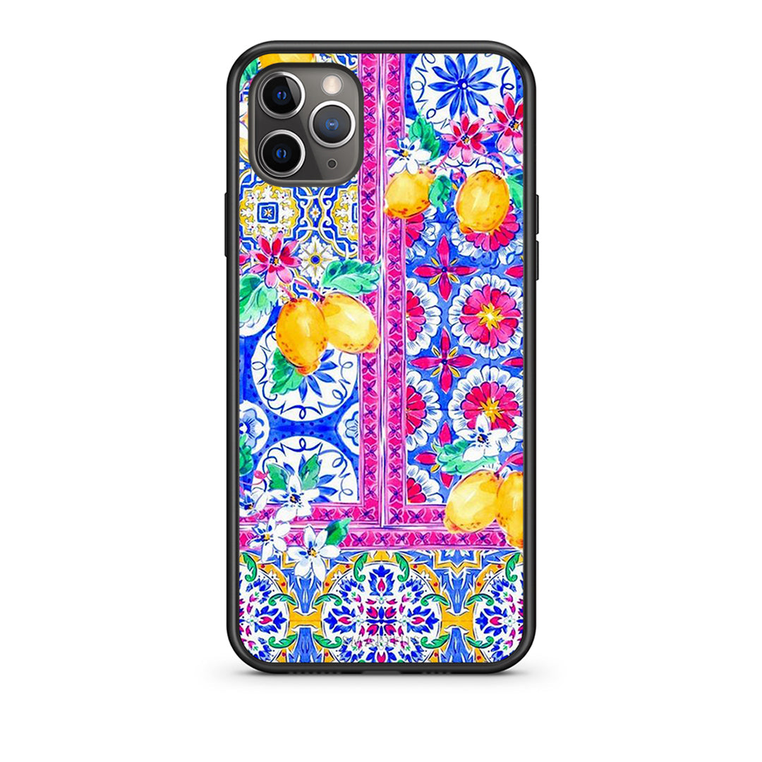 iPhone 11 Pro Max Retro Spring θήκη από τη Smartfits με σχέδιο στο πίσω μέρος και μαύρο περίβλημα | Smartphone case with colorful back and black bezels by Smartfits