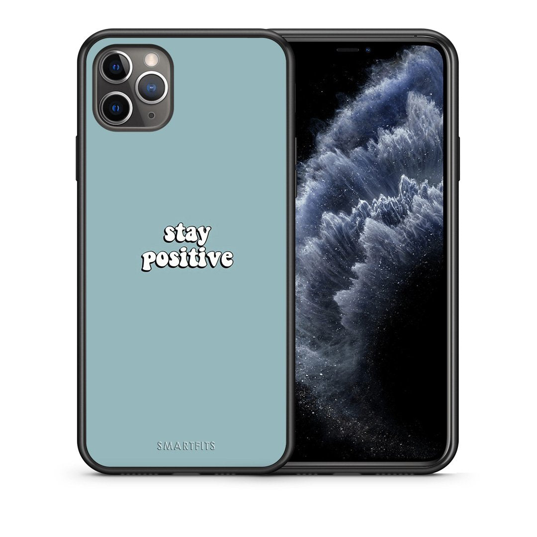 Θήκη iPhone 11 Pro Positive Text από τη Smartfits με σχέδιο στο πίσω μέρος και μαύρο περίβλημα | iPhone 11 Pro Positive Text case with colorful back and black bezels