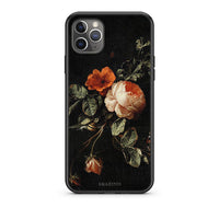 Thumbnail for iPhone 11 Pro Vintage Roses θήκη από τη Smartfits με σχέδιο στο πίσω μέρος και μαύρο περίβλημα | Smartphone case with colorful back and black bezels by Smartfits