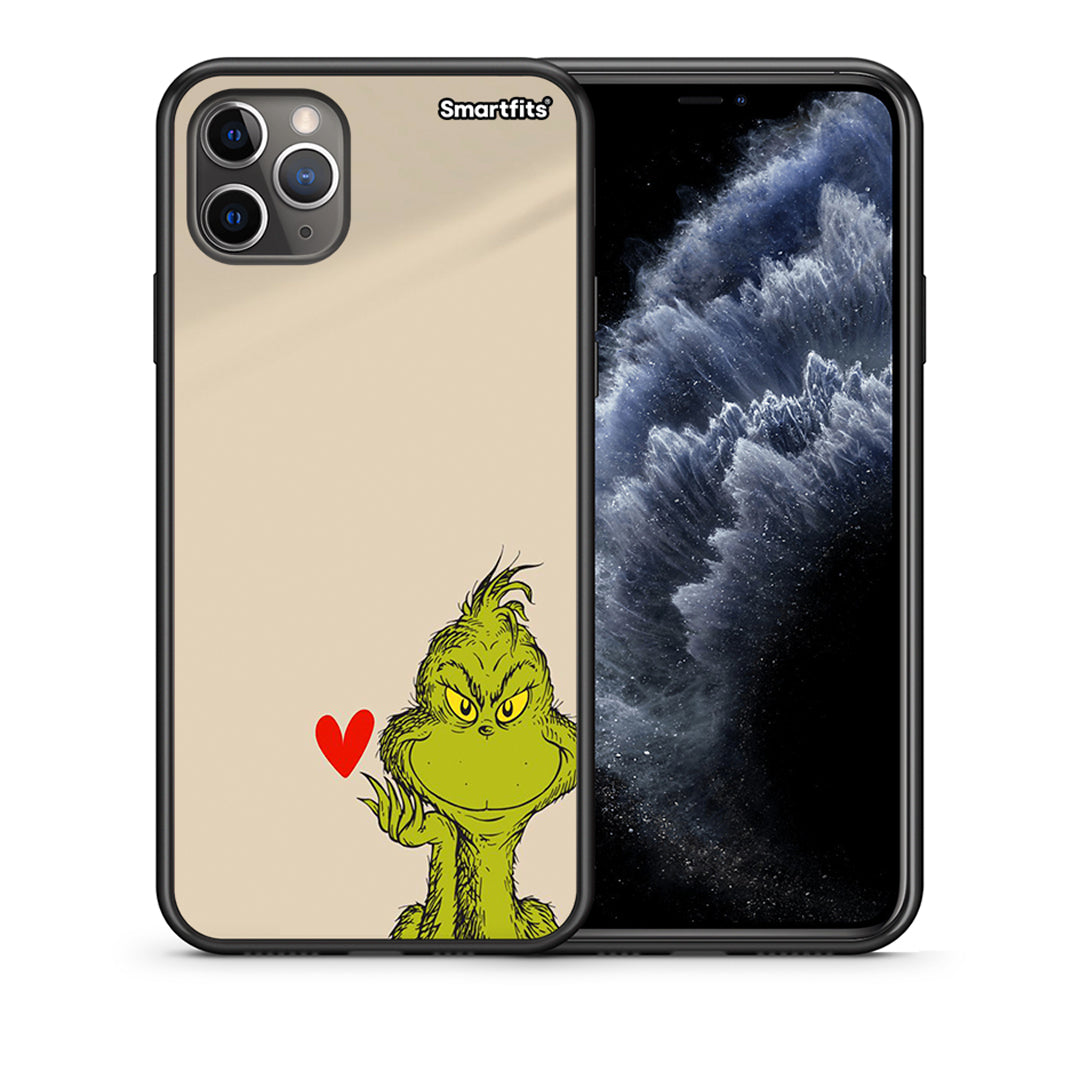 Θήκη iPhone 11 Pro Xmas Grinch από τη Smartfits με σχέδιο στο πίσω μέρος και μαύρο περίβλημα | iPhone 11 Pro Xmas Grinch case with colorful back and black bezels