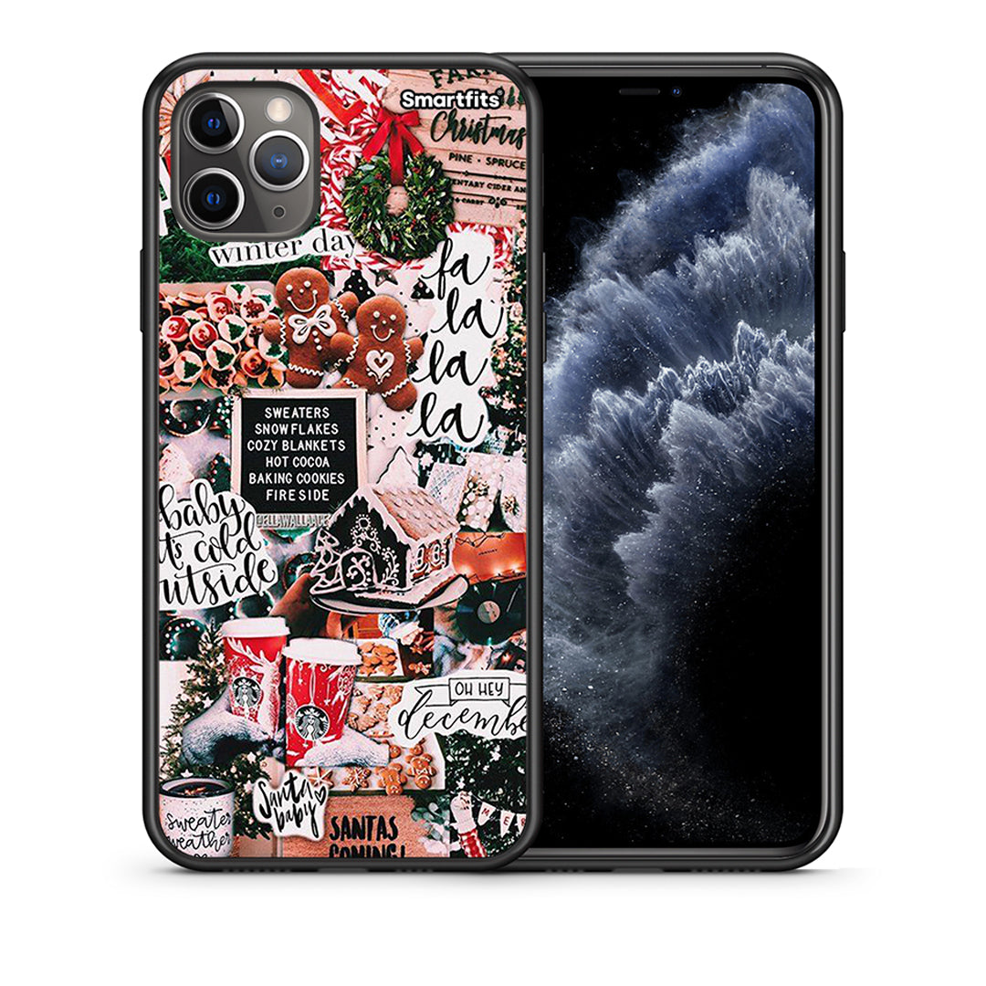 Θήκη iPhone 11 Pro Xmas Habbits από τη Smartfits με σχέδιο στο πίσω μέρος και μαύρο περίβλημα | iPhone 11 Pro Xmas Habbits case with colorful back and black bezels