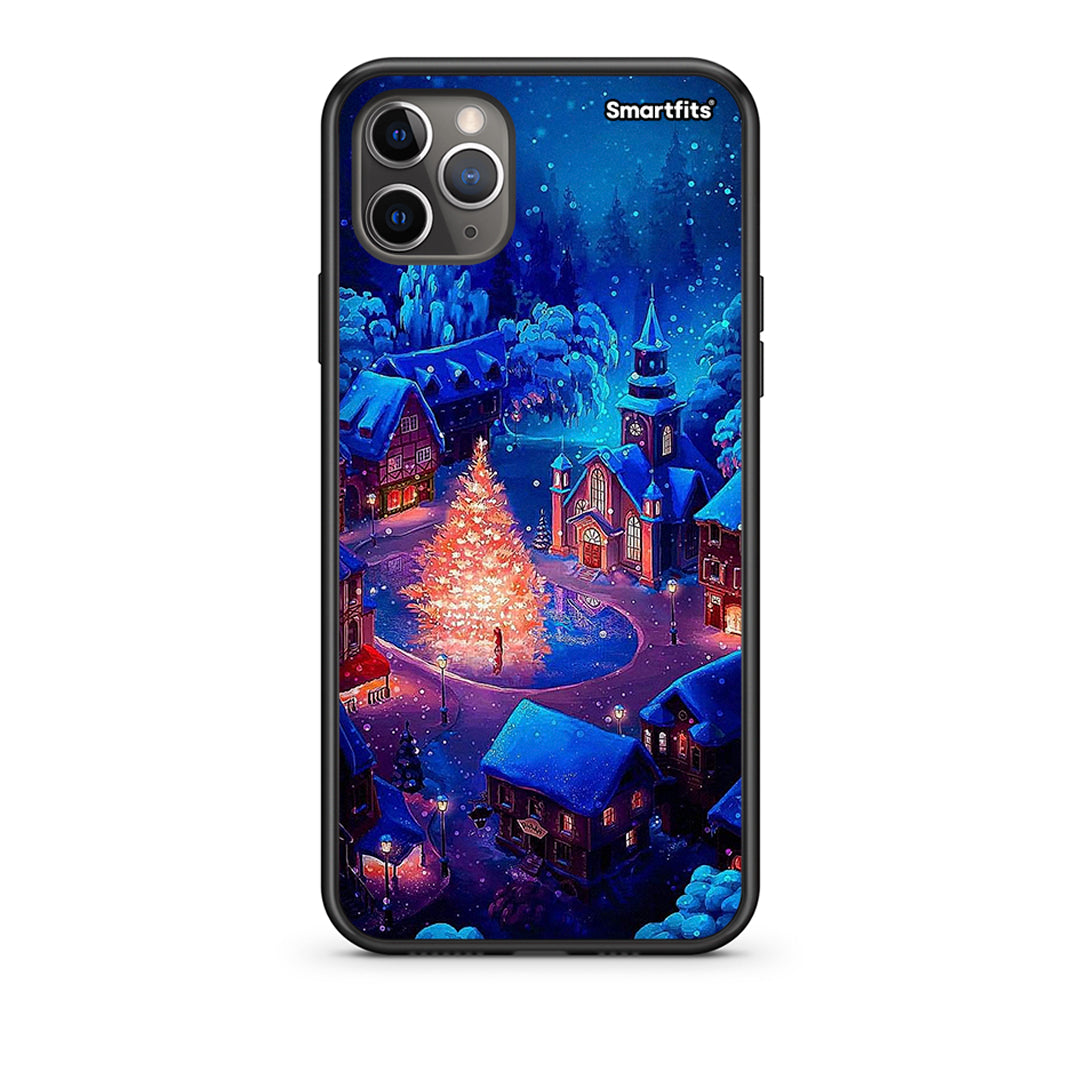 iPhone 11 Pro Xmas Village θήκη από τη Smartfits με σχέδιο στο πίσω μέρος και μαύρο περίβλημα | Smartphone case with colorful back and black bezels by Smartfits