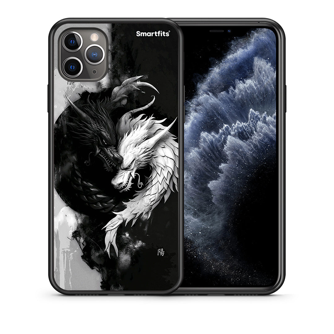 Θήκη iPhone 11 Pro Yin Yang από τη Smartfits με σχέδιο στο πίσω μέρος και μαύρο περίβλημα | iPhone 11 Pro Yin Yang case with colorful back and black bezels