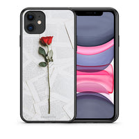 Thumbnail for Θήκη iPhone 11 Red Rose από τη Smartfits με σχέδιο στο πίσω μέρος και μαύρο περίβλημα | iPhone 11 Red Rose case with colorful back and black bezels