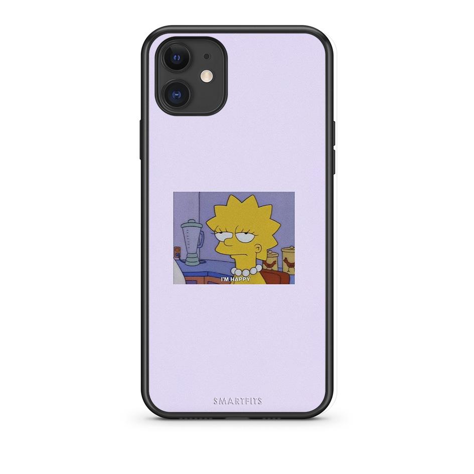 iPhone 11 So Happy θήκη από τη Smartfits με σχέδιο στο πίσω μέρος και μαύρο περίβλημα | Smartphone case with colorful back and black bezels by Smartfits