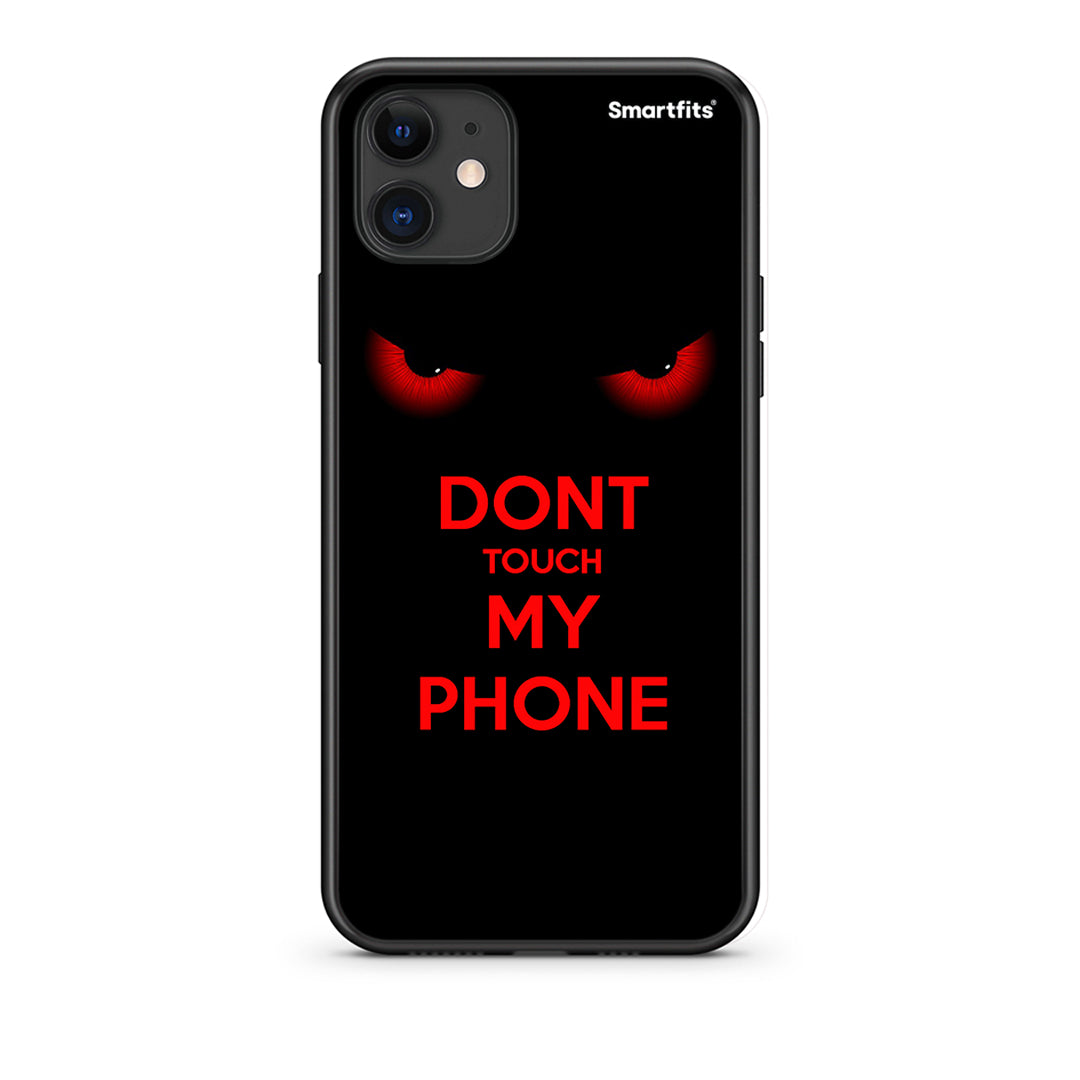 iPhone 11 Touch My Phone Θήκη από τη Smartfits με σχέδιο στο πίσω μέρος και μαύρο περίβλημα | Smartphone case with colorful back and black bezels by Smartfits