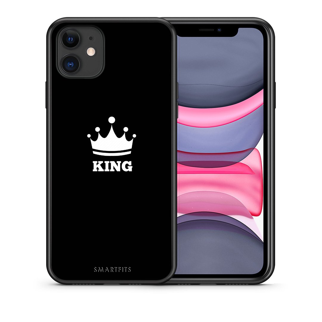 Θήκη iPhone 11 King Valentine από τη Smartfits με σχέδιο στο πίσω μέρος και μαύρο περίβλημα | iPhone 11 King Valentine case with colorful back and black bezels