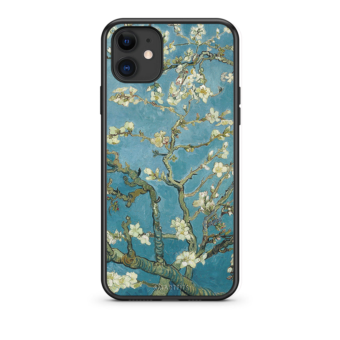 iPhone 11 White Blossoms θήκη από τη Smartfits με σχέδιο στο πίσω μέρος και μαύρο περίβλημα | Smartphone case with colorful back and black bezels by Smartfits