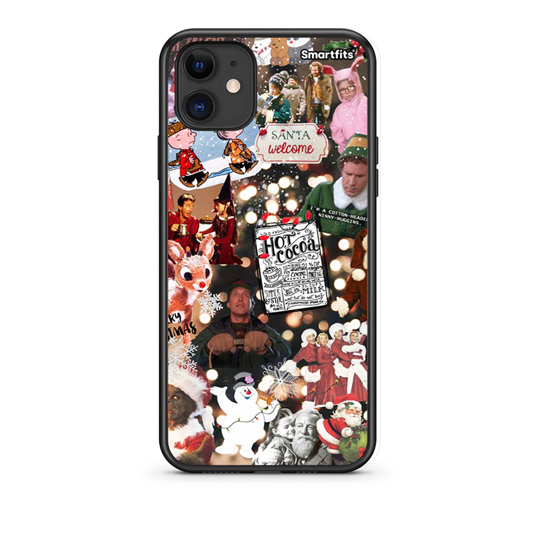 iPhone 11 Xmas Movies θήκη από τη Smartfits με σχέδιο στο πίσω μέρος και μαύρο περίβλημα | Smartphone case with colorful back and black bezels by Smartfits