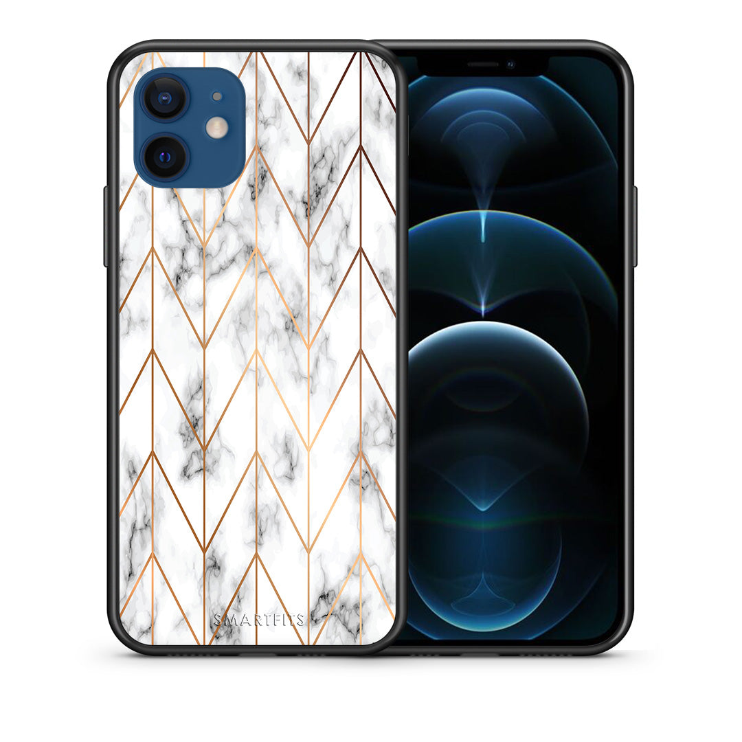 Marble Gold Geometric - iPhone 12 case