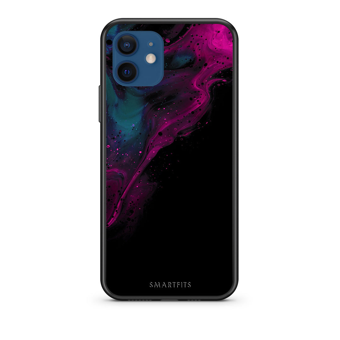 Watercolor Pink Black - iPhone 12 case