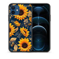 Thumbnail for Θήκη iPhone 12 Pro Autumn Sunflowers από τη Smartfits με σχέδιο στο πίσω μέρος και μαύρο περίβλημα | iPhone 12 Pro Autumn Sunflowers case with colorful back and black bezels