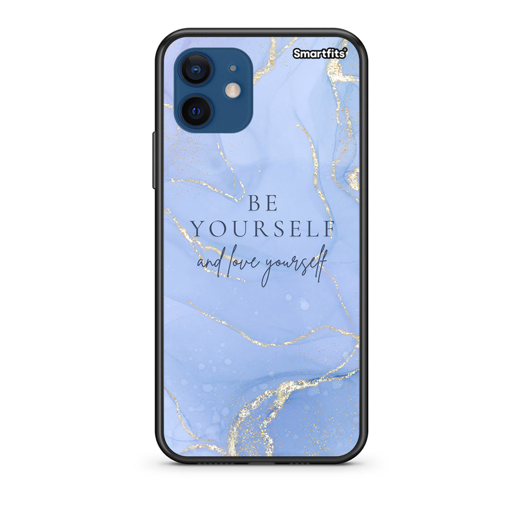 Θήκη iPhone 12 Be Yourself από τη Smartfits με σχέδιο στο πίσω μέρος και μαύρο περίβλημα | iPhone 12 Be Yourself case with colorful back and black bezels