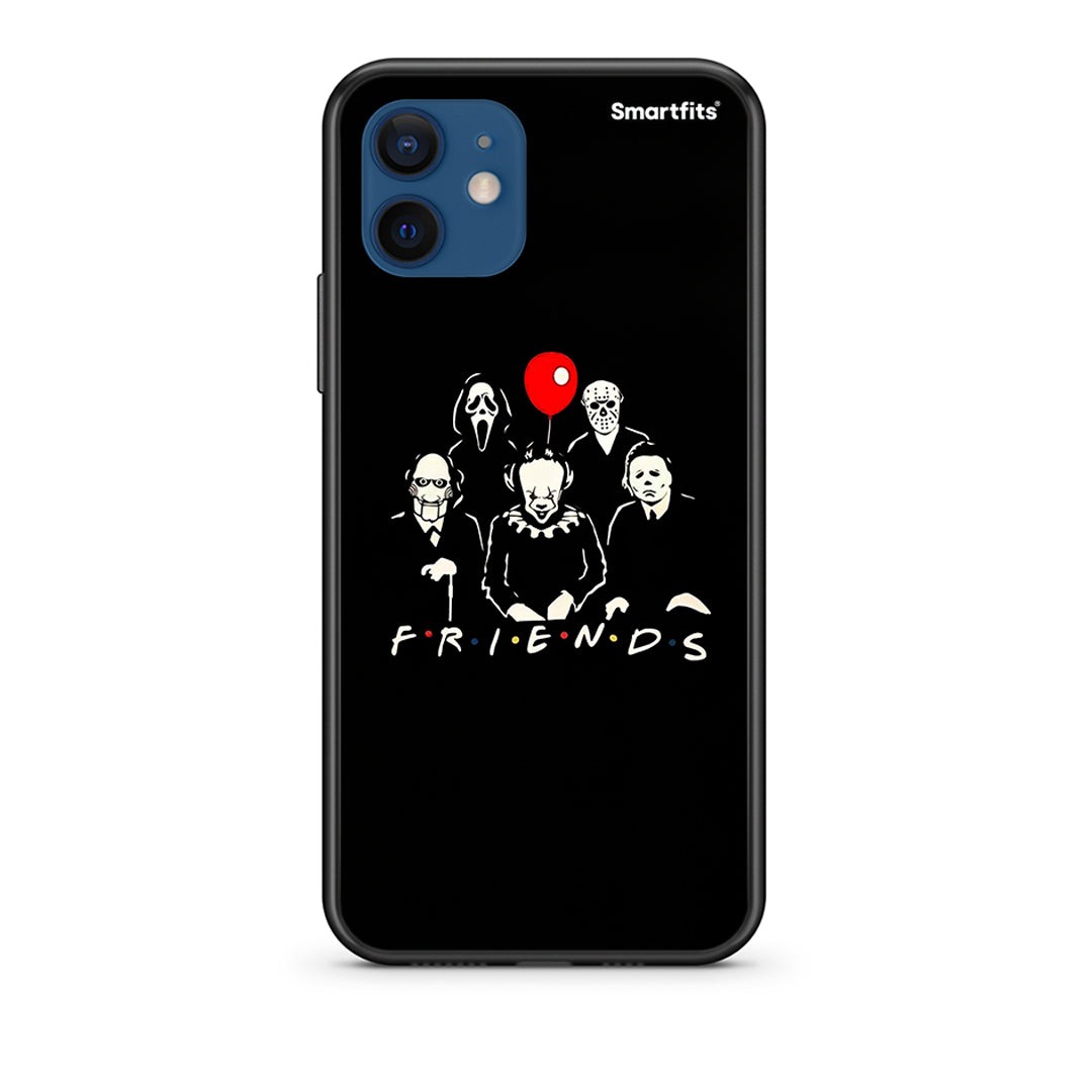 Θήκη iPhone 12 Halloween Friends από τη Smartfits με σχέδιο στο πίσω μέρος και μαύρο περίβλημα | iPhone 12 Halloween Friends case with colorful back and black bezels