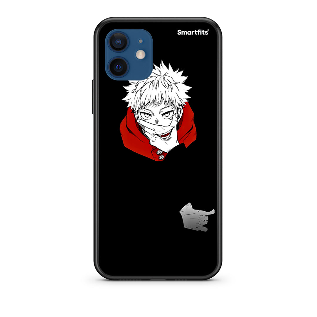 Θήκη iPhone 12 Itadori Anime από τη Smartfits με σχέδιο στο πίσω μέρος και μαύρο περίβλημα | iPhone 12 Itadori Anime case with colorful back and black bezels