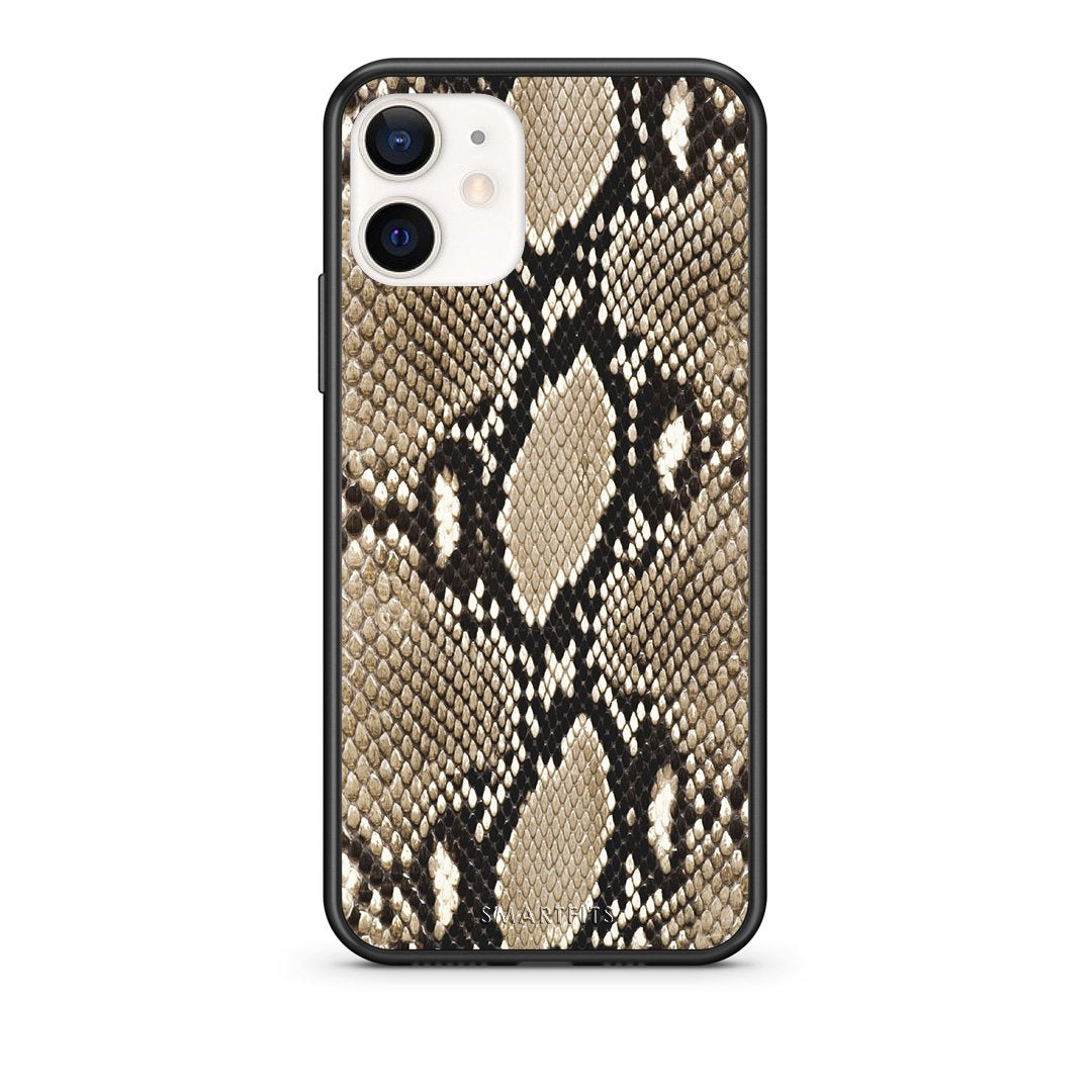 Θήκη iPhone 12 Mini Fashion Snake Animal από τη Smartfits με σχέδιο στο πίσω μέρος και μαύρο περίβλημα | iPhone 12 Mini Fashion Snake Animal case with colorful back and black bezels