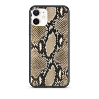 Thumbnail for Θήκη iPhone 12 Mini Fashion Snake Animal από τη Smartfits με σχέδιο στο πίσω μέρος και μαύρο περίβλημα | iPhone 12 Mini Fashion Snake Animal case with colorful back and black bezels