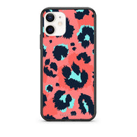 Thumbnail for Θήκη iPhone 12 Mini Pink Leopard Animal από τη Smartfits με σχέδιο στο πίσω μέρος και μαύρο περίβλημα | iPhone 12 Mini Pink Leopard Animal case with colorful back and black bezels