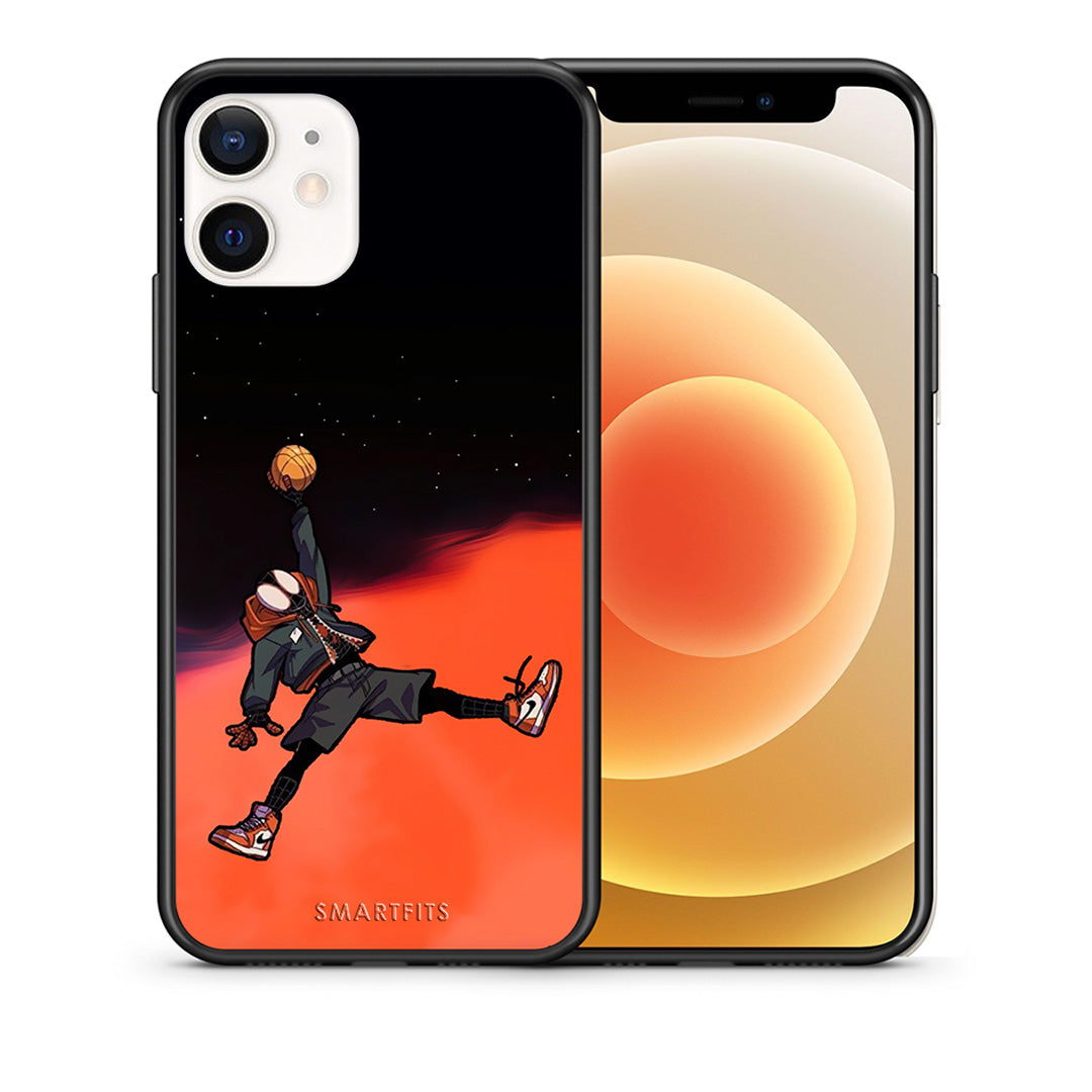 Θήκη iPhone 12 Mini Basketball Hero από τη Smartfits με σχέδιο στο πίσω μέρος και μαύρο περίβλημα | iPhone 12 Mini Basketball Hero case with colorful back and black bezels