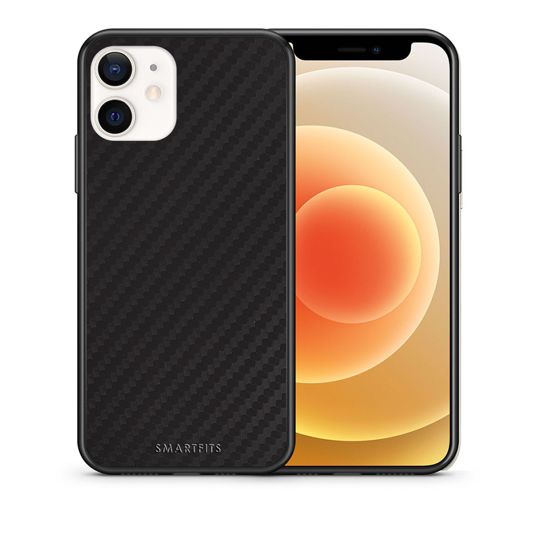 Θήκη iPhone 12 Mini Carbon Black από τη Smartfits με σχέδιο στο πίσω μέρος και μαύρο περίβλημα | iPhone 12 Mini Carbon Black case with colorful back and black bezels