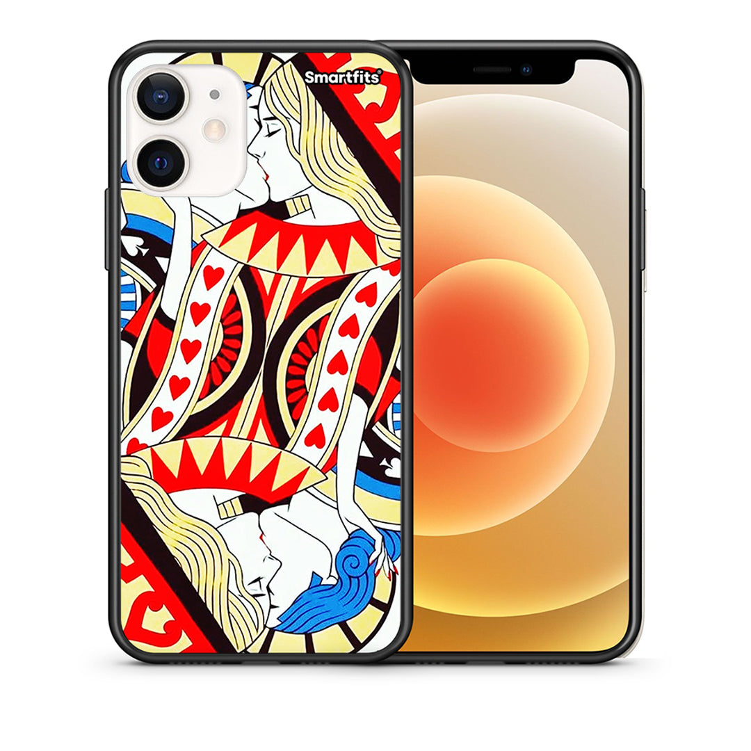 Θήκη iPhone 12 Mini Card Love από τη Smartfits με σχέδιο στο πίσω μέρος και μαύρο περίβλημα | iPhone 12 Mini Card Love case with colorful back and black bezels
