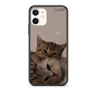 Thumbnail for Θήκη iPhone 12 Mini Cats In Love από τη Smartfits με σχέδιο στο πίσω μέρος και μαύρο περίβλημα | iPhone 12 Mini Cats In Love case with colorful back and black bezels