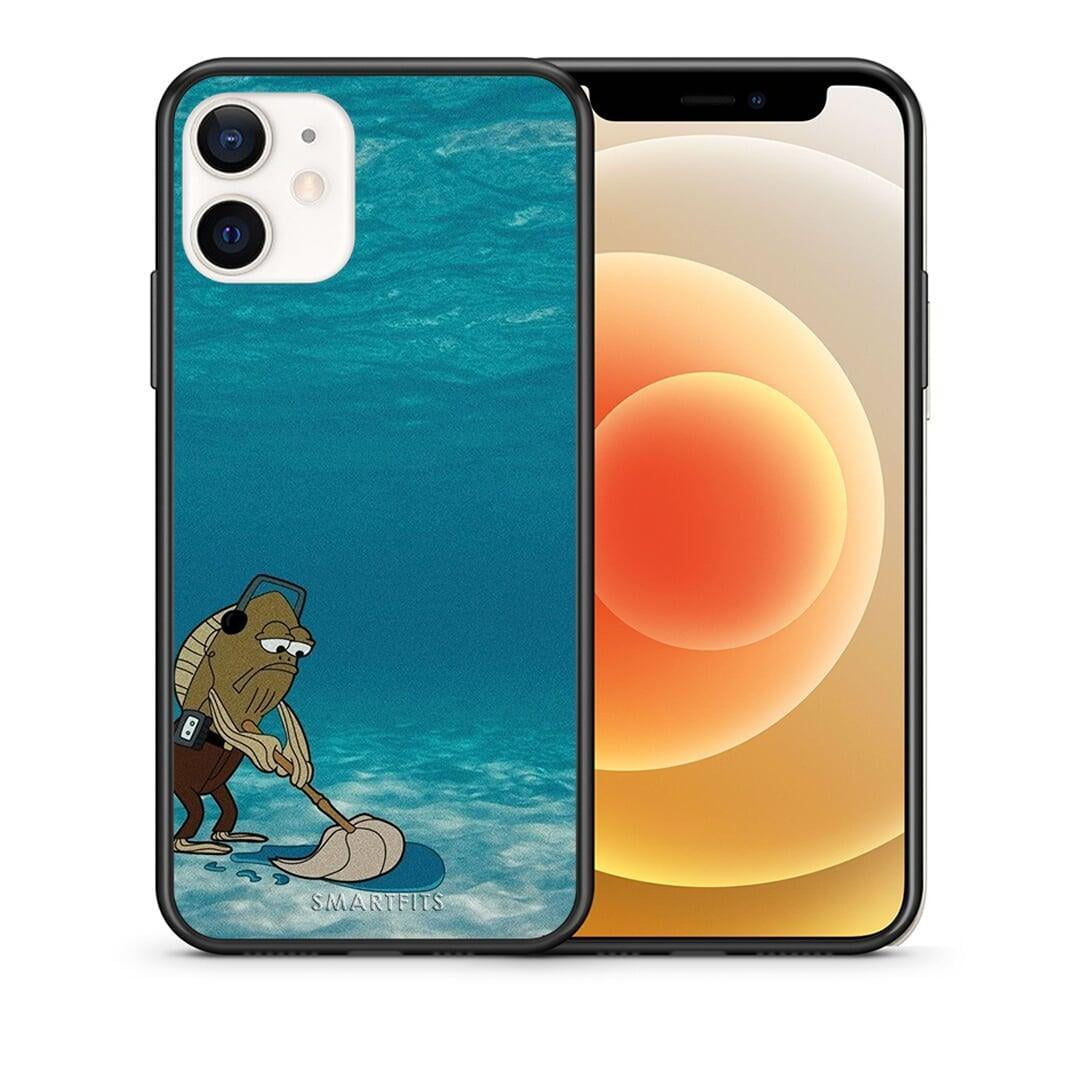 Θήκη iPhone 12 Mini Clean The Ocean από τη Smartfits με σχέδιο στο πίσω μέρος και μαύρο περίβλημα | iPhone 12 Mini Clean The Ocean case with colorful back and black bezels