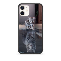 Thumbnail for Θήκη iPhone 12 Mini Tiger Cute από τη Smartfits με σχέδιο στο πίσω μέρος και μαύρο περίβλημα | iPhone 12 Mini Tiger Cute case with colorful back and black bezels