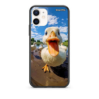Thumbnail for Θήκη iPhone 12 Mini Duck Face από τη Smartfits με σχέδιο στο πίσω μέρος και μαύρο περίβλημα | iPhone 12 Mini Duck Face case with colorful back and black bezels
