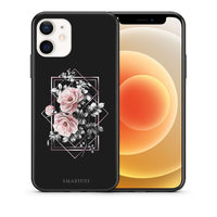Thumbnail for Θήκη iPhone 12 Mini Frame Flower από τη Smartfits με σχέδιο στο πίσω μέρος και μαύρο περίβλημα | iPhone 12 Mini Frame Flower case with colorful back and black bezels