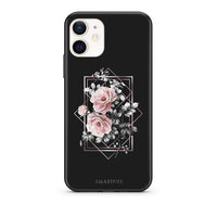 Thumbnail for Θήκη iPhone 12 Mini Frame Flower από τη Smartfits με σχέδιο στο πίσω μέρος και μαύρο περίβλημα | iPhone 12 Mini Frame Flower case with colorful back and black bezels