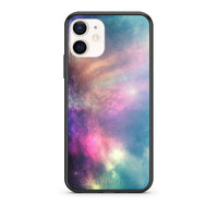 Thumbnail for Θήκη iPhone 12 Mini Rainbow Galaxy από τη Smartfits με σχέδιο στο πίσω μέρος και μαύρο περίβλημα | iPhone 12 Mini Rainbow Galaxy case with colorful back and black bezels