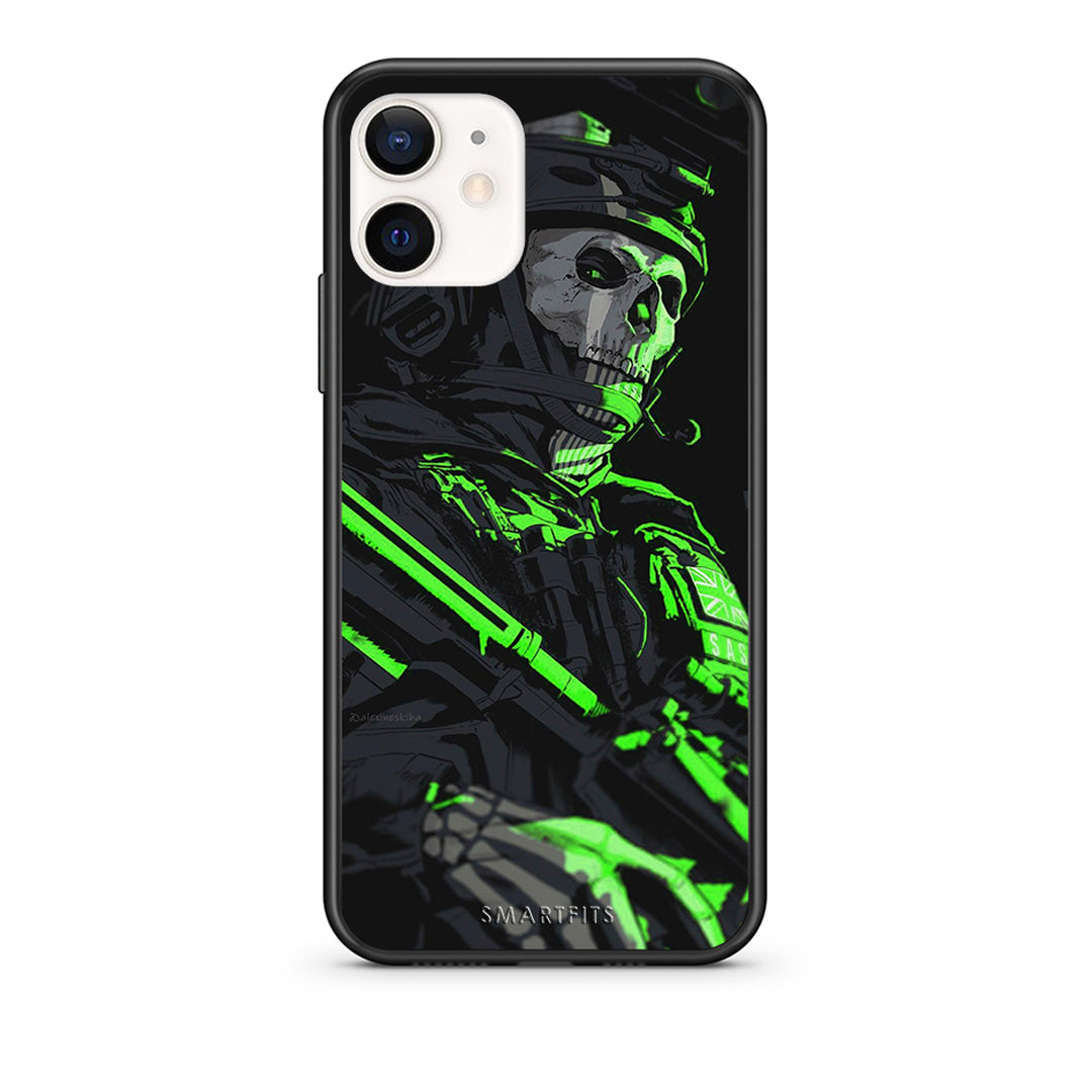 Θήκη Αγίου Βαλεντίνου iPhone 12 Mini Green Soldier από τη Smartfits με σχέδιο στο πίσω μέρος και μαύρο περίβλημα | iPhone 12 Mini Green Soldier case with colorful back and black bezels