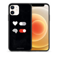 Thumbnail for Θήκη Αγίου Βαλεντίνου iPhone 12 Mini Heart Vs Brain από τη Smartfits με σχέδιο στο πίσω μέρος και μαύρο περίβλημα | iPhone 12 Mini Heart Vs Brain case with colorful back and black bezels