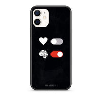 Thumbnail for Θήκη Αγίου Βαλεντίνου iPhone 12 Mini Heart Vs Brain από τη Smartfits με σχέδιο στο πίσω μέρος και μαύρο περίβλημα | iPhone 12 Mini Heart Vs Brain case with colorful back and black bezels