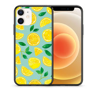 Thumbnail for Θήκη iPhone 12 Mini Lemons από τη Smartfits με σχέδιο στο πίσω μέρος και μαύρο περίβλημα | iPhone 12 Mini Lemons case with colorful back and black bezels