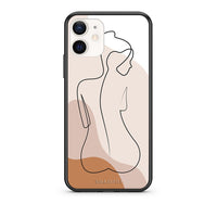 Thumbnail for Θήκη iPhone 12 Mini LineArt Woman από τη Smartfits με σχέδιο στο πίσω μέρος και μαύρο περίβλημα | iPhone 12 Mini LineArt Woman case with colorful back and black bezels