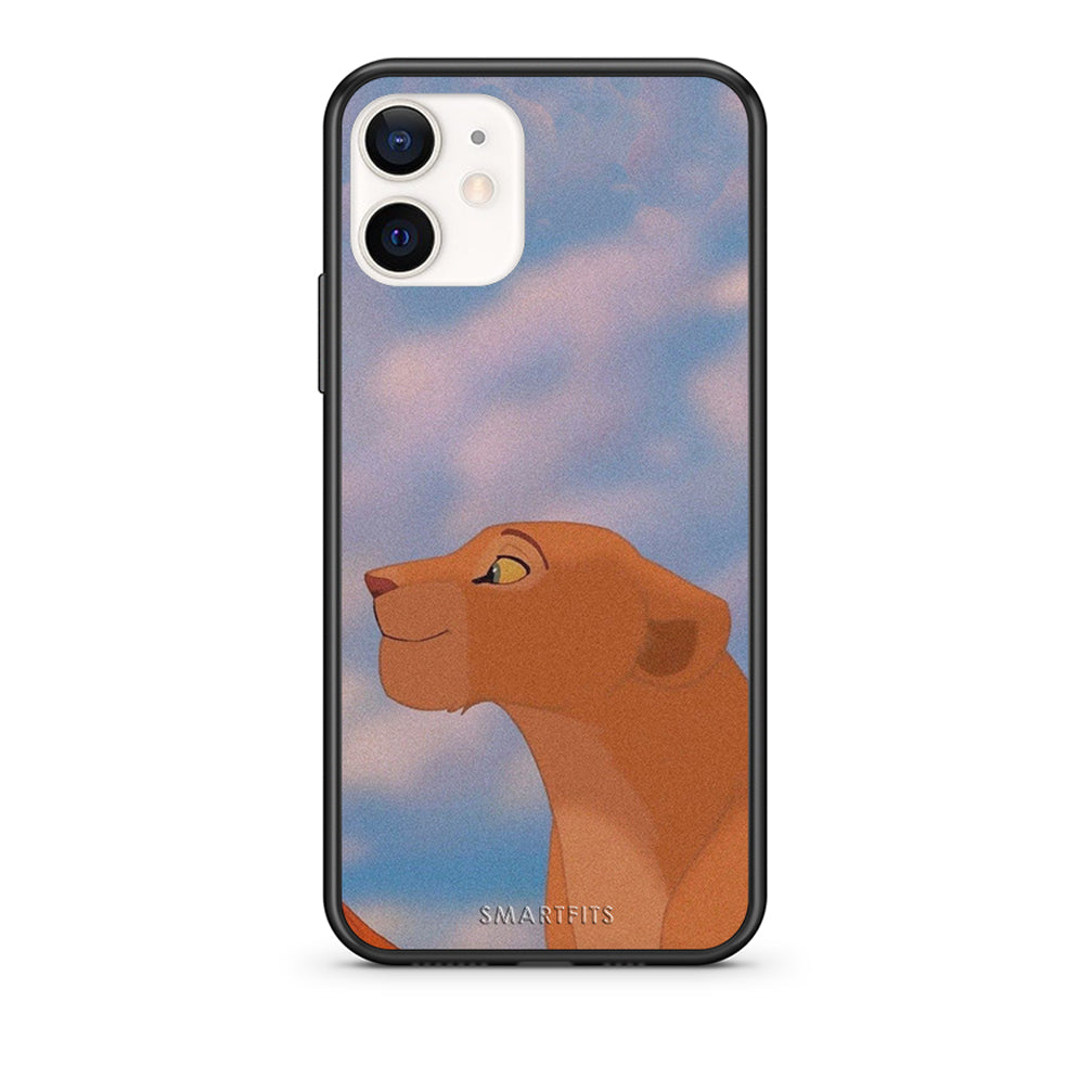 Θήκη Αγίου Βαλεντίνου iPhone 12 Mini Lion Love 2 από τη Smartfits με σχέδιο στο πίσω μέρος και μαύρο περίβλημα | iPhone 12 Mini Lion Love 2 case with colorful back and black bezels