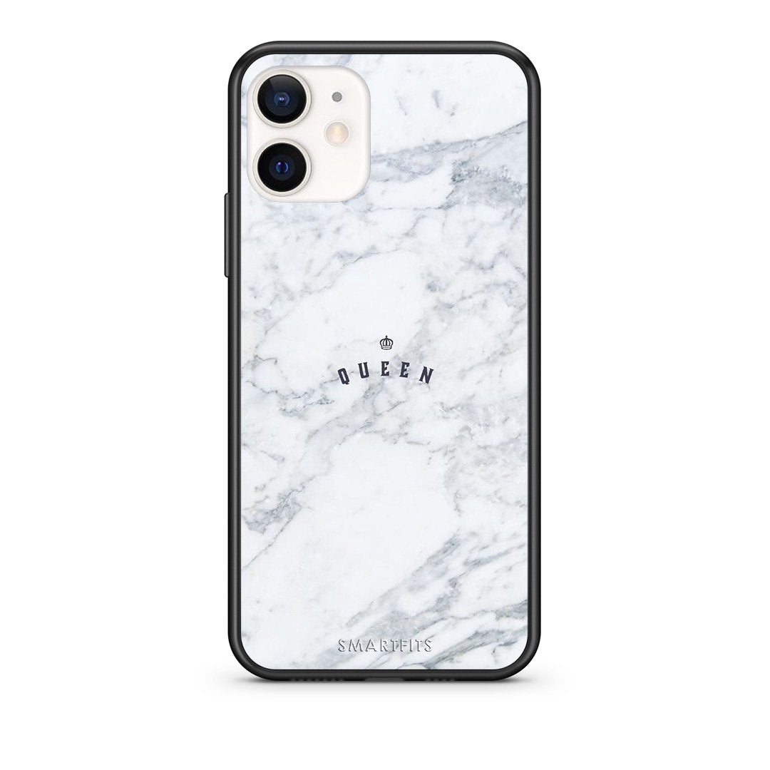 Θήκη iPhone 12 Mini Queen Marble από τη Smartfits με σχέδιο στο πίσω μέρος και μαύρο περίβλημα | iPhone 12 Mini Queen Marble case with colorful back and black bezels