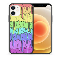 Thumbnail for Θήκη iPhone 12 Mini Melting Rainbow από τη Smartfits με σχέδιο στο πίσω μέρος και μαύρο περίβλημα | iPhone 12 Mini Melting Rainbow case with colorful back and black bezels